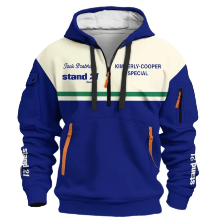 1990s Sir Jack Brabham Race IndyCar Suit Hoodie Half Zipper BLVAJB070725A02HDF