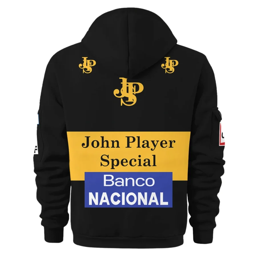 1985 Ayrton Senna John Player Special - Lotus F1 Racing Team Hoodie Half Zipper BL3725A4HDF