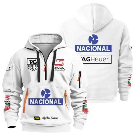 1985 Ayrton Senna John Player Special Lotus F1 Racing Team Hoodie Half Zipper BL3725A3HDF