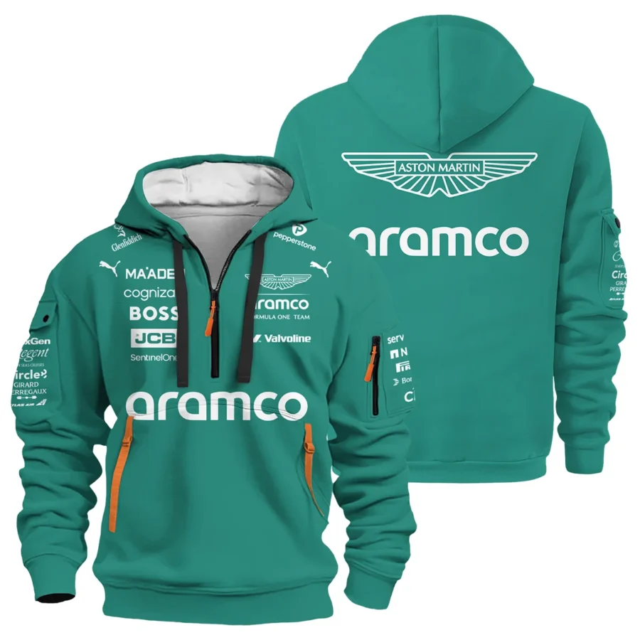 2025 Aston Martin F1 Race Suit Hoodie Half Zipper BLVA120725A04AMHDF