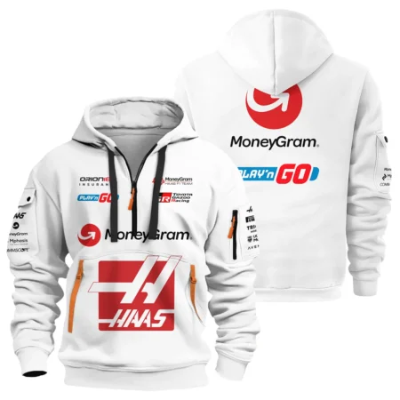 2025 Haas F1 Race Suit Hoodie Half Zipper BLVA150725HAAS04HDF