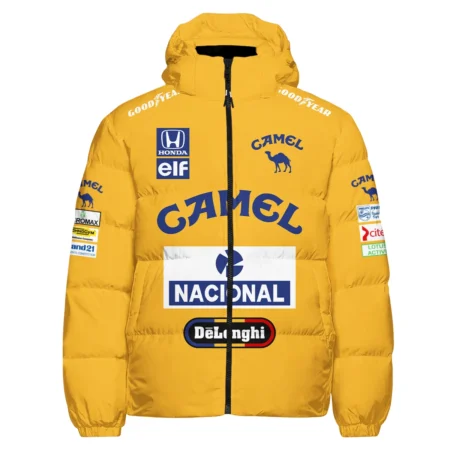 1987 Ayrton Senna Camel Honda Formula 1 Racing Team Down & Puffer Jackets BL3725A5HCJ