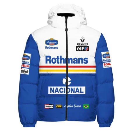 1994 Ayrton Senna Rothmans Williams Renault F1 Racing Team Down & Puffer Jackets BL3725A6HCJ