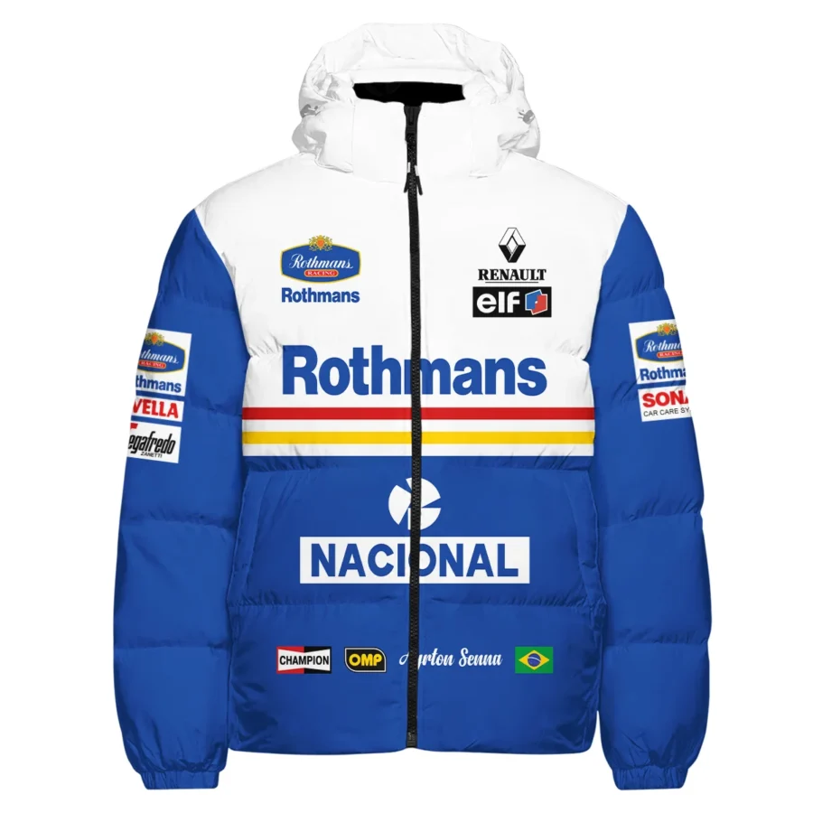 1994 Ayrton Senna Rothmans Williams Renault F1 Racing Team Down & Puffer Jackets BL3725A6HCJ