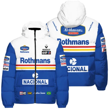 1994 Ayrton Senna Rothmans Williams Renault F1 Racing Team Down & Puffer Jackets BL3725A6HCJ