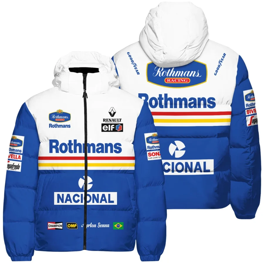 1994 Ayrton Senna Rothmans Williams Renault F1 Racing Team Down & Puffer Jackets BL3725A6HCJ