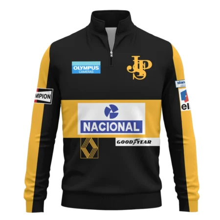 1985 Ayrton Senna John Player Special - Lotus F1 Racing Team Quarter-Zip Sweatshirt BL3725A4QZS