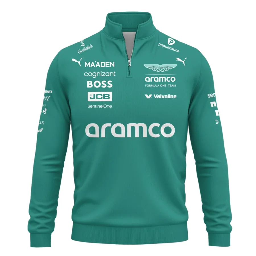 2025 Aston Martin F1 Race Suit Quarter-Zip Sweatshirt BLVA120725A04AMQZS