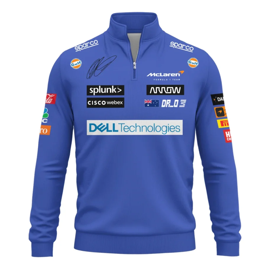 2021 Daniel Ricciardo McLaren F1 Team Race Suit Quarter-Zip Sweatshirt BLVA180725A03QZS