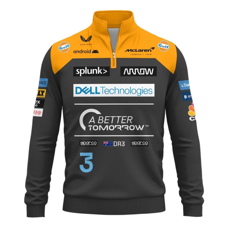2022 Daniel Ricciardo McLaren F1 Team Race Suit Quarter-Zip Sweatshirt BLVA180725A06QZS