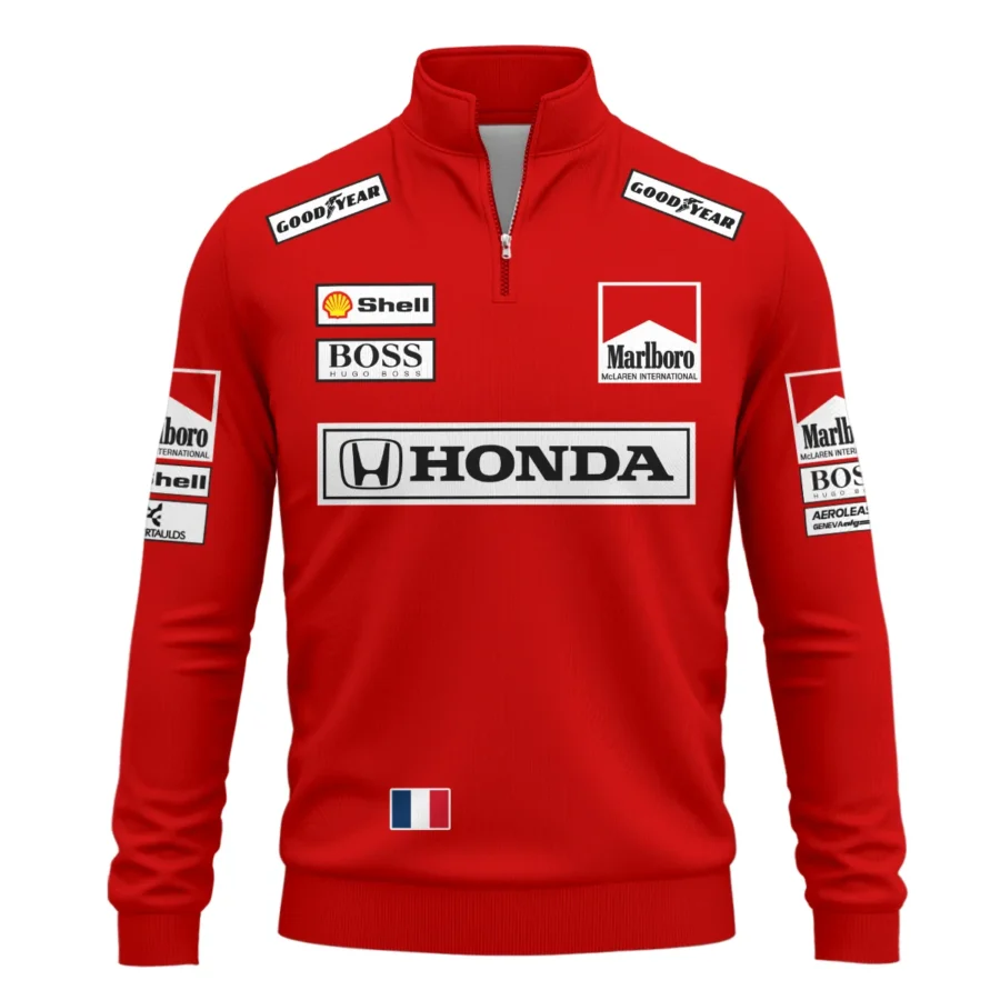 1989 Alain Prost Racing Costume Ferrari F1 Team Quarter-Zip Sweatshirt BLVAAP070725A01QZS