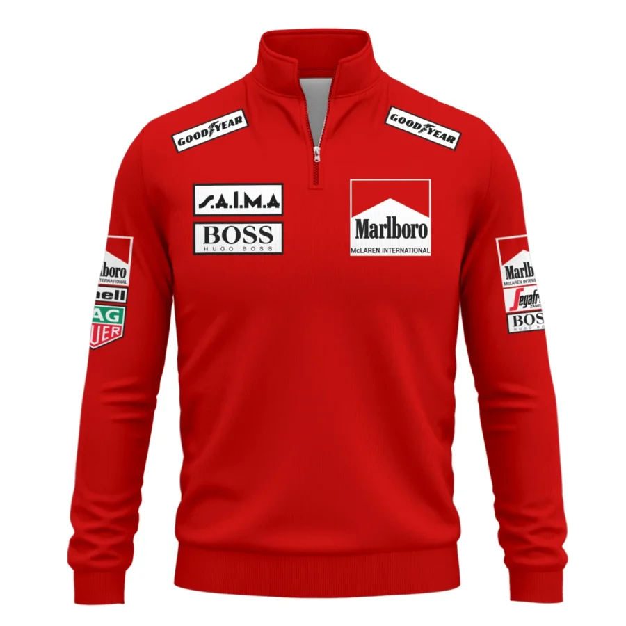 1985 Alain Prost Racing Suit McLaren F1 Team Quarter-Zip Sweatshirt BLVAAP070725A04QZS