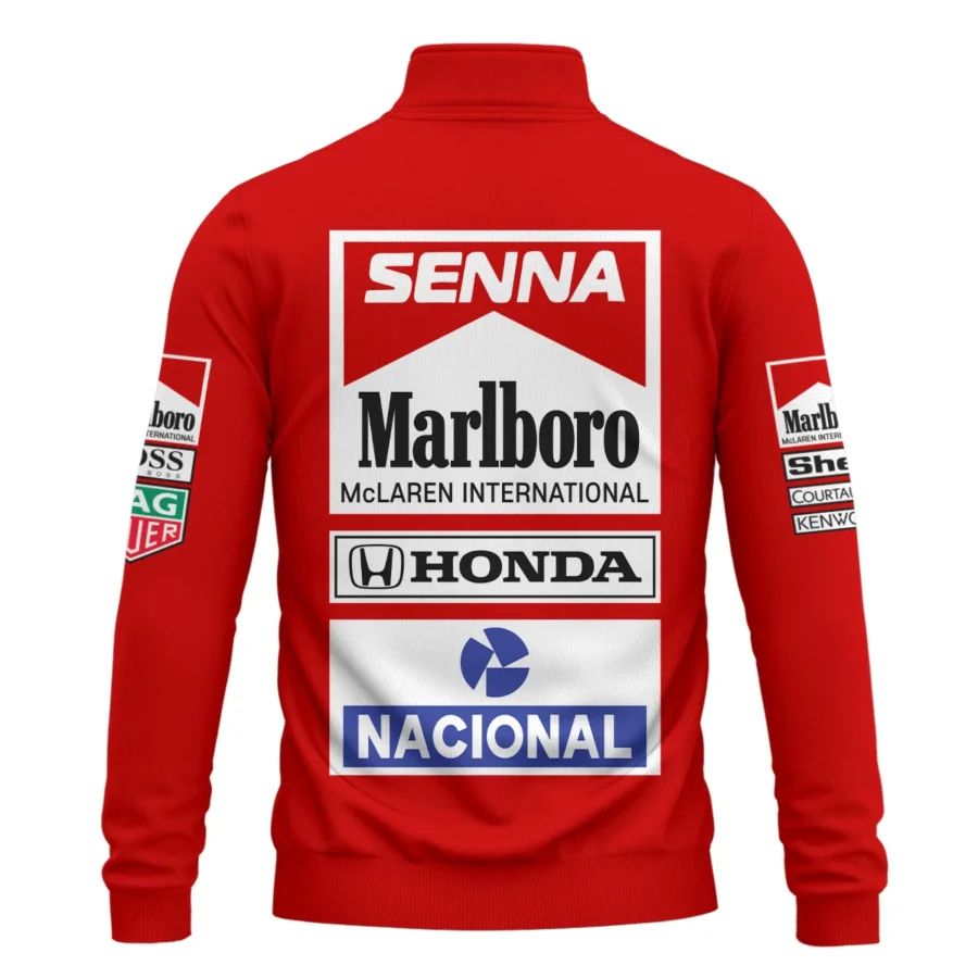 1988 Ayrton Senna Honda Race Suit Marlboro McLaren Quarter-Zip Sweatshirt BL3725A2QZS