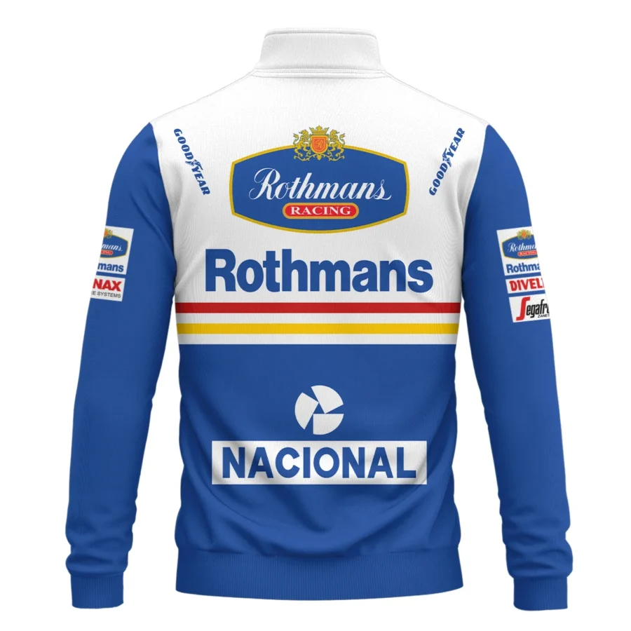1994 Ayrton Senna Rothmans Williams Renault F1 Racing Team Quarter-Zip Sweatshirt BL3725A6QZS