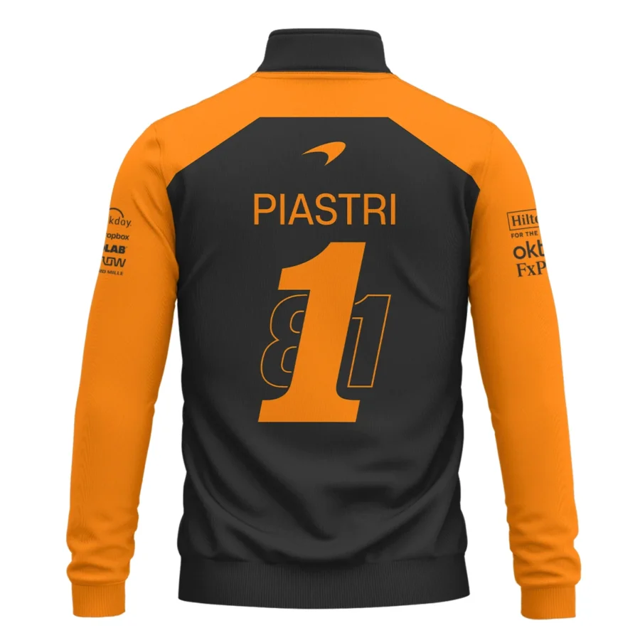 From #81 To #1 Oscar Piastri McLaren F1 Limited Edition Quarter-Zip Sweatshirt BL4725A1QZS