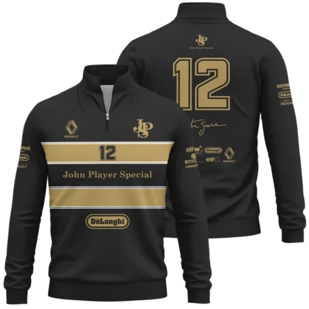 1985 Ayrton Senna John Player Special - Lotus Renault Quarter-Zip Sweatshirt BL3725A1QZS