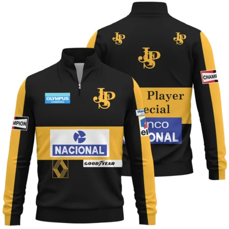 1985 Ayrton Senna John Player Special - Lotus F1 Racing Team Quarter-Zip Sweatshirt BL3725A4QZS