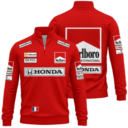 1989 Alain Prost Racing Costume Ferrari F1 Team Quarter-Zip Sweatshirt BLVAAP070725A01QZS