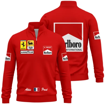 1990 Alain Prost Racing Costume Ferrari F1 Team Quarter-Zip Sweatshirt BLVAAP070725A02QZS