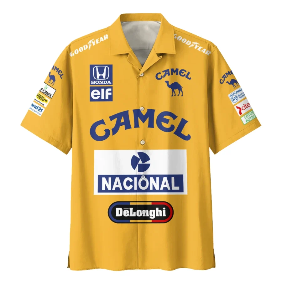1987 Ayrton Senna Camel Honda Formula 1 Racing Team Hawaiian Shirt BL3725A5HW