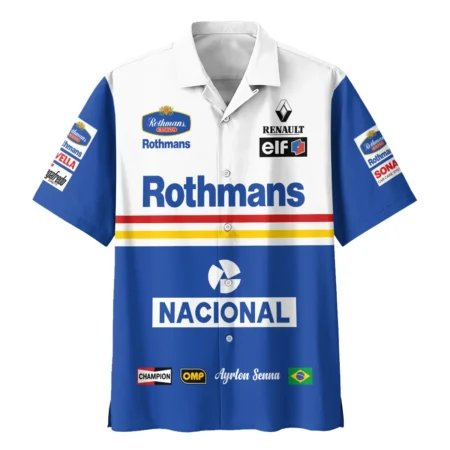 1994 Ayrton Senna Rothmans Williams Renault F1 Racing Team Hawaiian Shirt BL3725A6HW