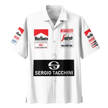 1984 Ayrton Senna Sergio Tacchini Toleman F1 Promotional Team Hawaiian Shirt BL3725A7HW
