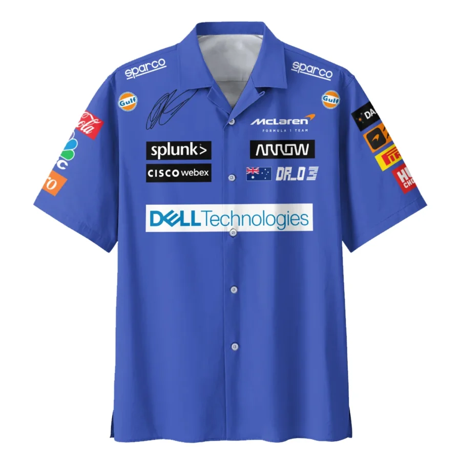 2021 Daniel Ricciardo McLaren F1 Team Race Suit Hawaiian Shirt BLVA180725A03HW