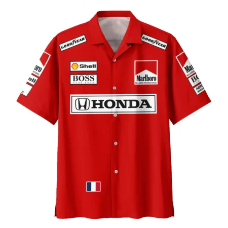 1989 Alain Prost Racing Costume Ferrari F1 Team Hawaiian Shirt BLVAAP070725A01HW