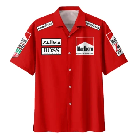 1985 Alain Prost Racing Suit McLaren F1 Team Hawaiian Shirt BLVAAP070725A04HW