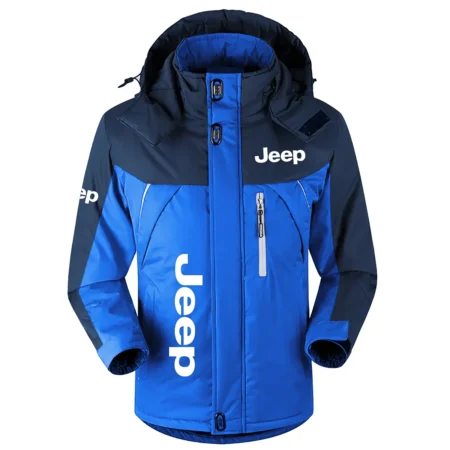 Jeep Exclusive Logo Outdoor Plush Charging Suit Waterproof Windproof Jacket Detachable Hood BLC21525A1JEEP