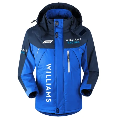 Williams F1 Team Exclusive Logo Outdoor Plush Charging Suit Waterproof Windproof Jacket Detachable Hood BLF130525A1WIL