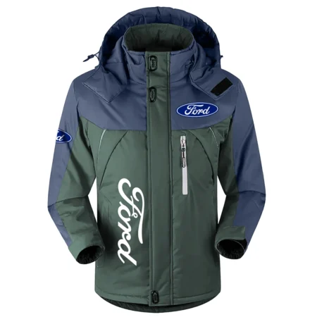 Ford Exclusive Logo Outdoor Plush Charging Suit Waterproof Windproof Jacket Detachable Hood BLC21525A1FRD1