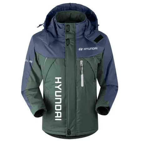 Hyundai Exclusive Logo Outdoor Plush Charging Suit Waterproof Windproof Jacket Detachable Hood BLC21525A1HYD