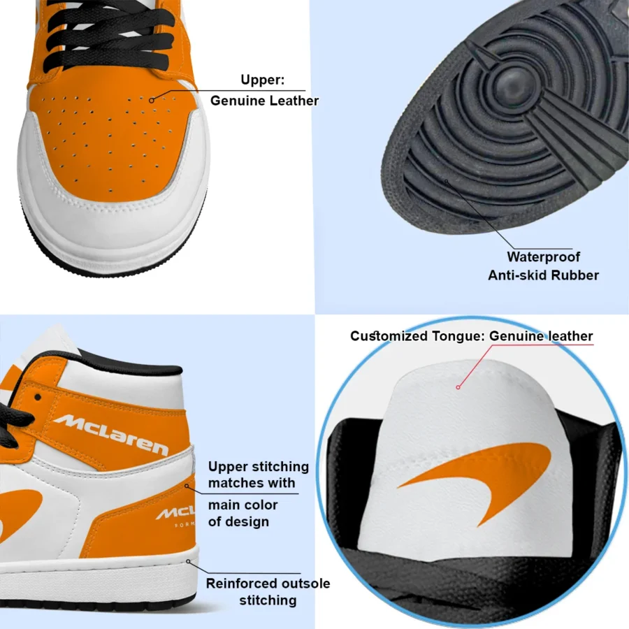 McLaren F1 Exclusive Logo Air Jordan 1 High BLMCL17725A1 - Orange White