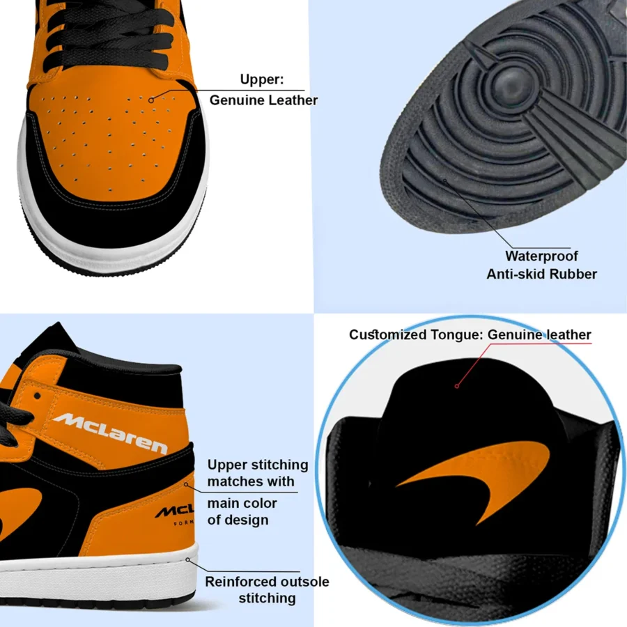 McLaren F1 Exclusive Logo Air Jordan 1 High BLMCL17725A2 - Orange Black
