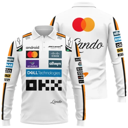 2025 Lando Norris Racing Suit McLaren F1 Long Polo Shirt BLVALN120825A4LPL