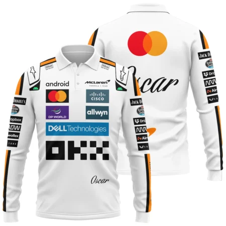2025 Oscar Piastri Racing Suit McLaren F1 Long Polo Shirt BLVAOP150825A4LPL