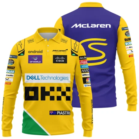 2024 Monaco GP Oscar Piastri Racing Suit McLaren F1 Long Polo Shirt BLVAOP150825A6LPL