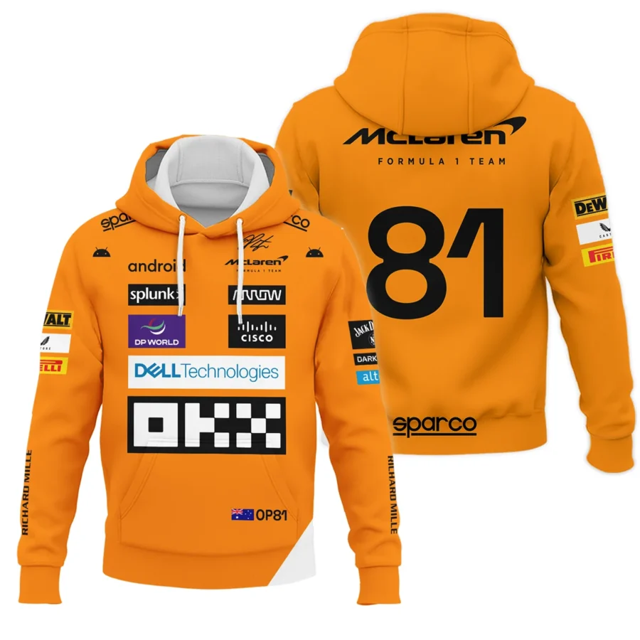 2023 Oscar Piastri Racing Suit McLaren F1 Hoodie BLVAOP150825A1HD
