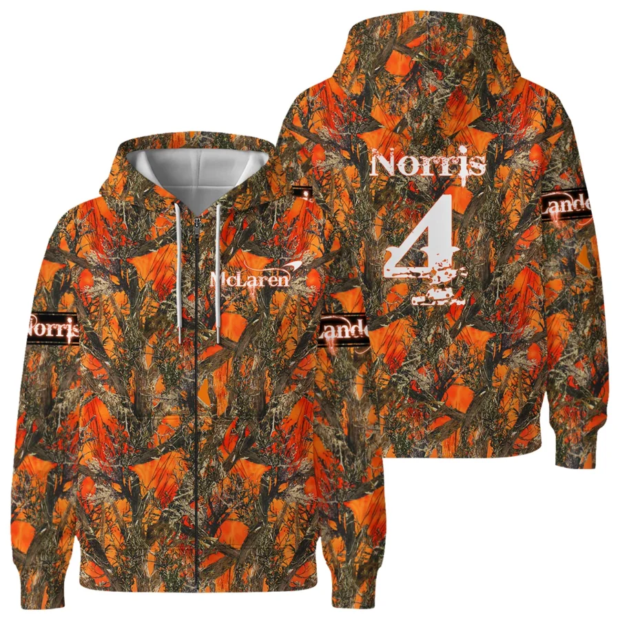 Lando Norris Hunting Camo McLaren F1 Zipper Hoodie BLNR2825A1ZHD