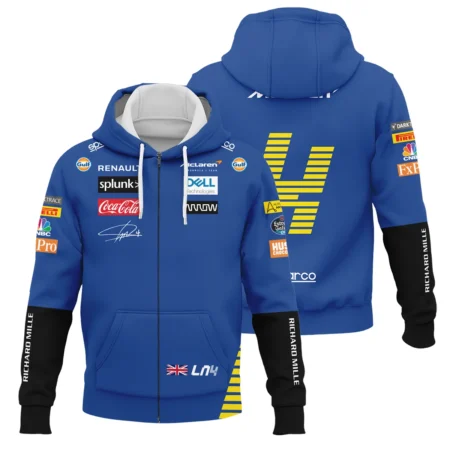 2020 Lando Norris Racing Suit McLaren F1 Zipper Hoodie BLVALN120825A1ZHD
