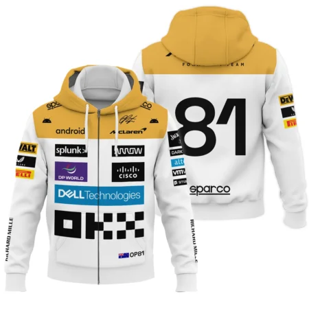 2023 Oscar Piastri Racing Suit McLaren F1 Zipper Hoodie BLVAOP150825A2ZHD