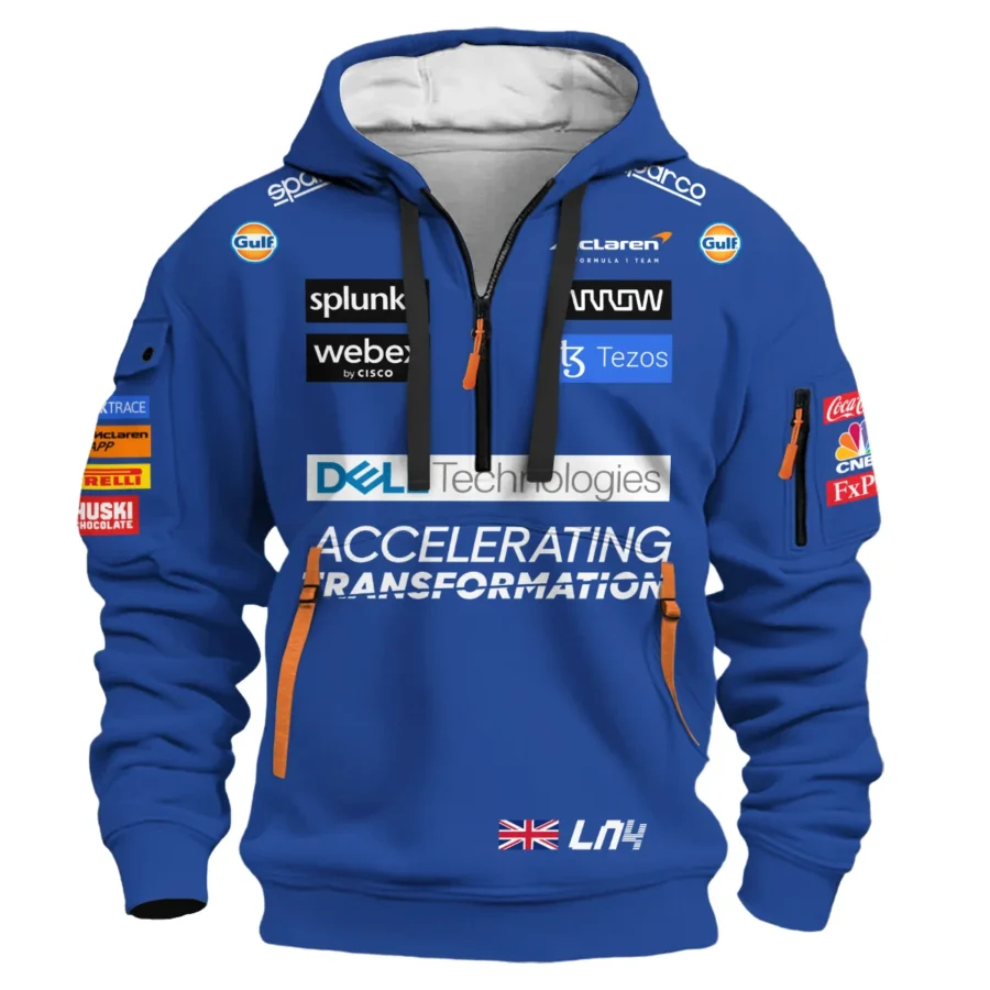 2022 Lando Norris Racing Suit McLaren F1 Hoodie Half Zipper BLVALN120825A2HDF