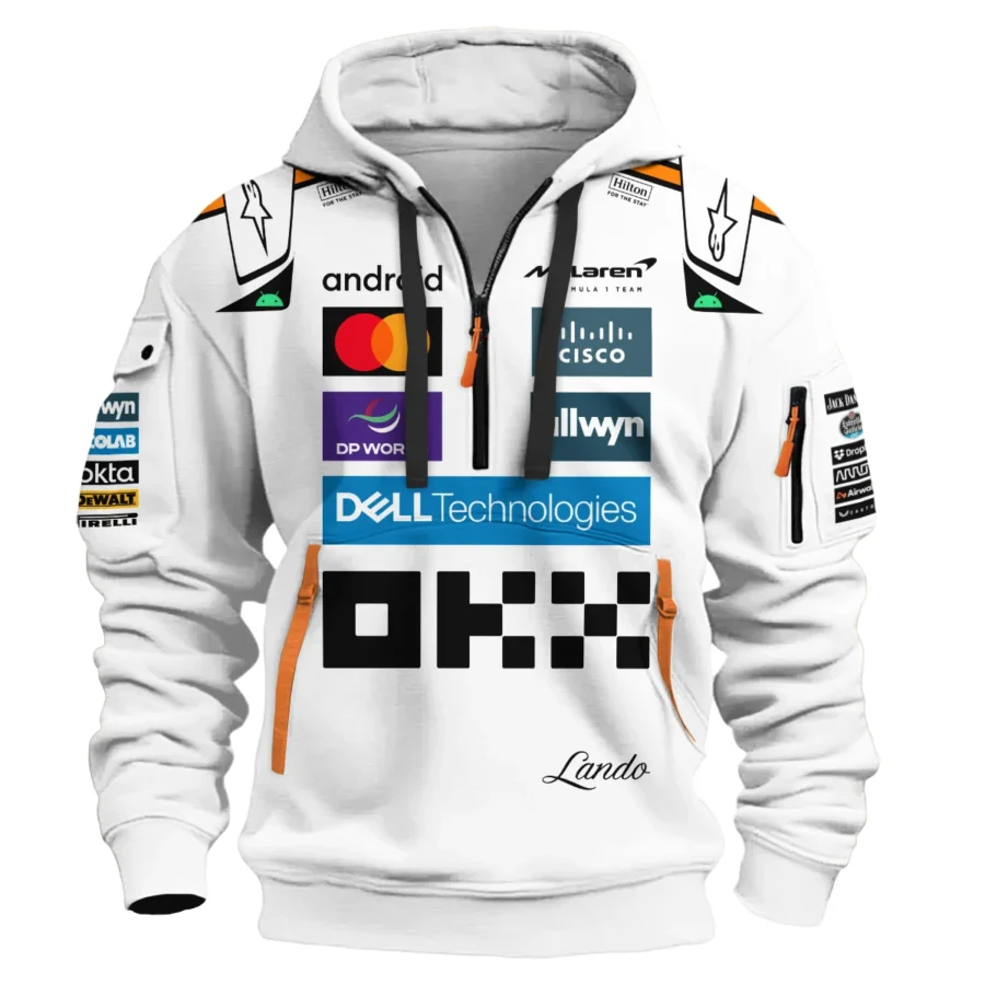 2025 Lando Norris Racing Suit McLaren F1 Hoodie Half Zipper BLVALN120825A4HDF