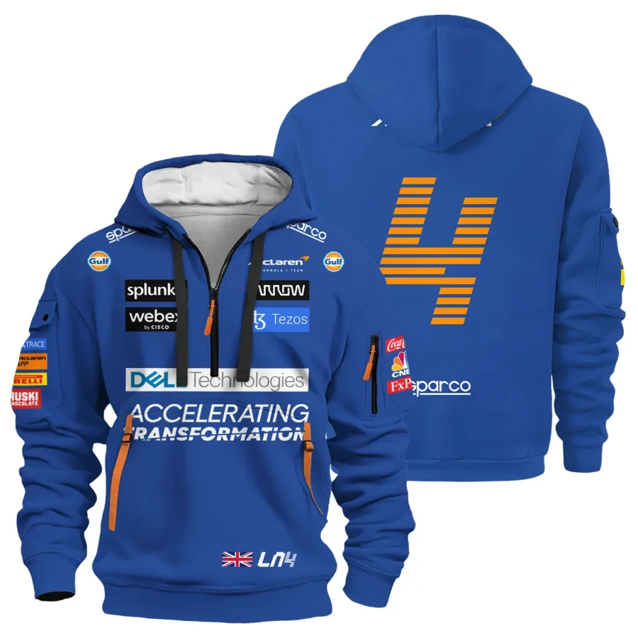 2022 Lando Norris Racing Suit McLaren F1 Hoodie Half Zipper BLVALN120825A2HDF