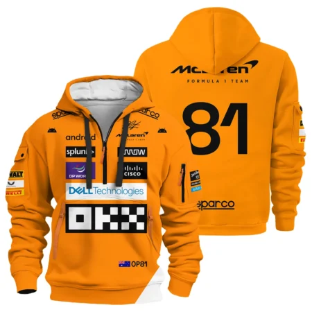 2023 Oscar Piastri Racing Suit McLaren F1 Hoodie Half Zipper BLVAOP150825A1HDF
