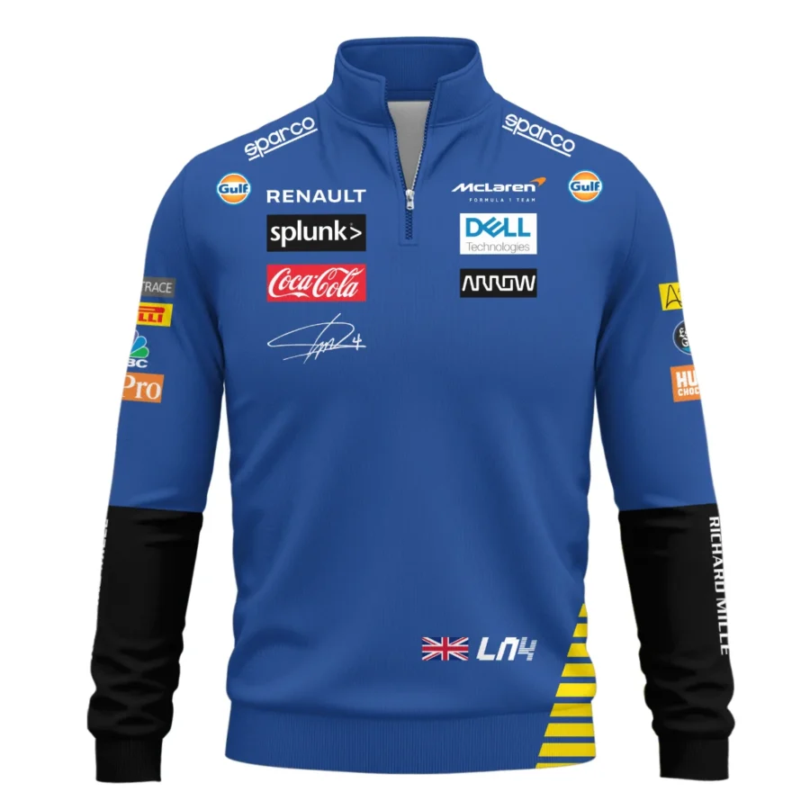 2020 Lando Norris Racing Suit McLaren F1 Quarter-Zip Sweatshirt BLVALN120825A1QZS