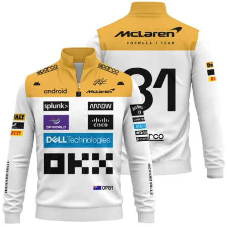 2023 Oscar Piastri Racing Suit McLaren F1 Quarter-Zip Sweatshirt BLVAOP150825A2QZS