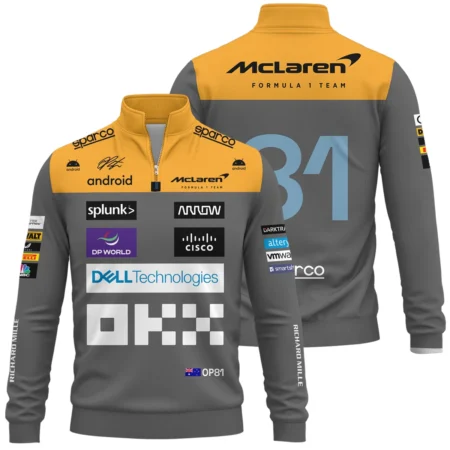 2023 Oscar Piastri Racing Suit McLaren F1 Quarter-Zip Sweatshirt BLVAOP150825A3QZS