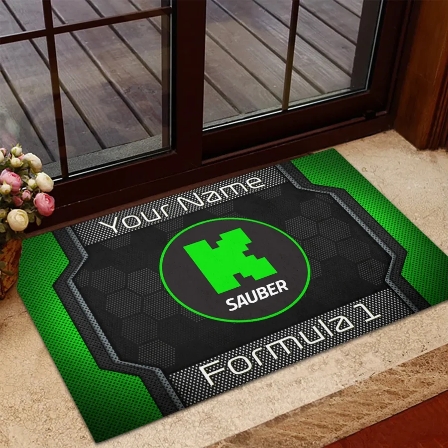 Custom Name Kick Sauber F1 Rubber Base Doormat - All Over Print BLF1139A2KS